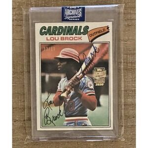 LOU‎ BROCK 2020 Topps Archives Signature Series Auto 1977 Topps